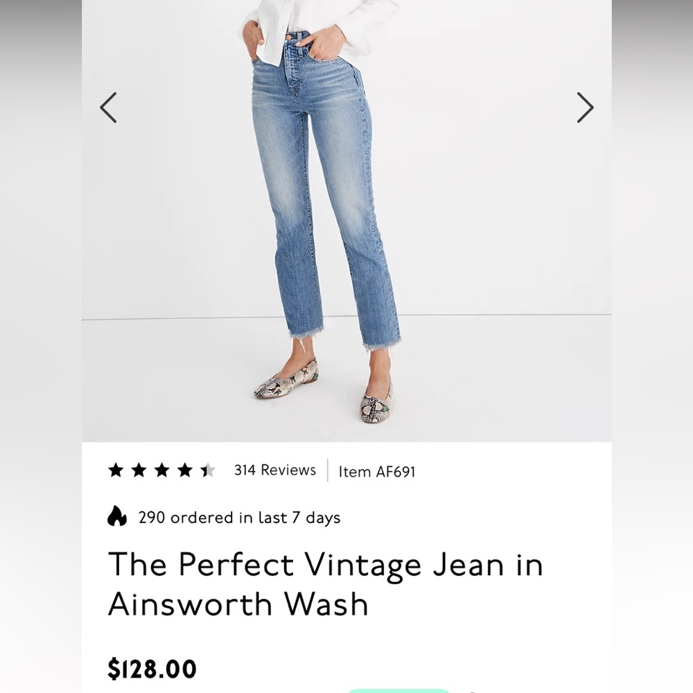 NWT Madewell perfect vintage jeans